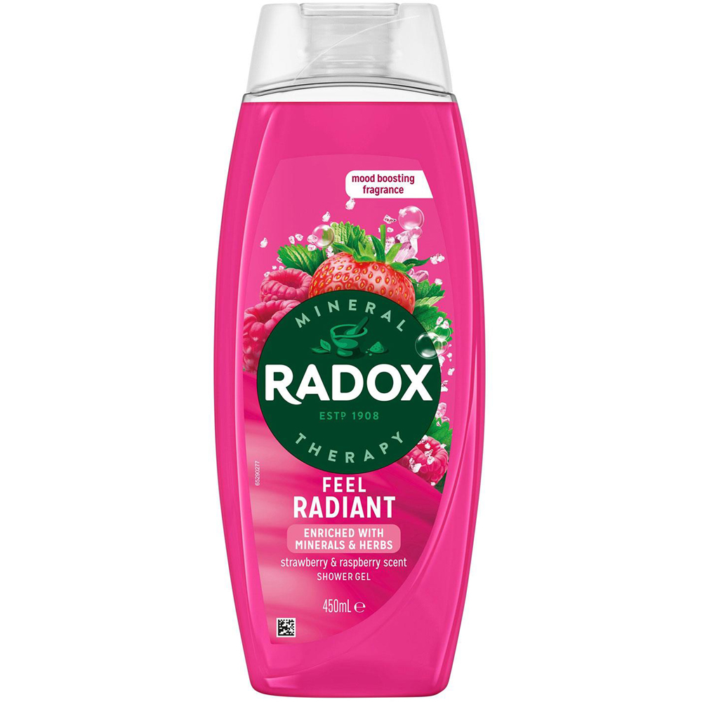 Radox Mineral Therapy Feel Radiant Strawberry and Raspberry Revitalising Shower Gel 450ml 6 Pack Image 3