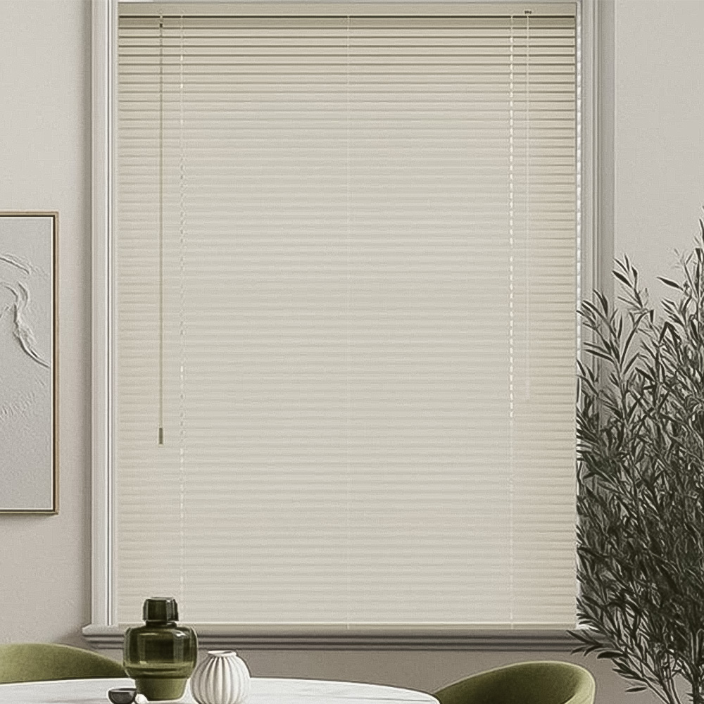 New Edge Blinds PVC Venetian Blind Cream 145cm Image 1