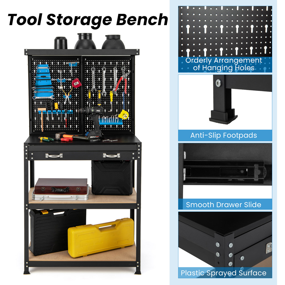 Costway Blue Tool Storage Workbench Image 4