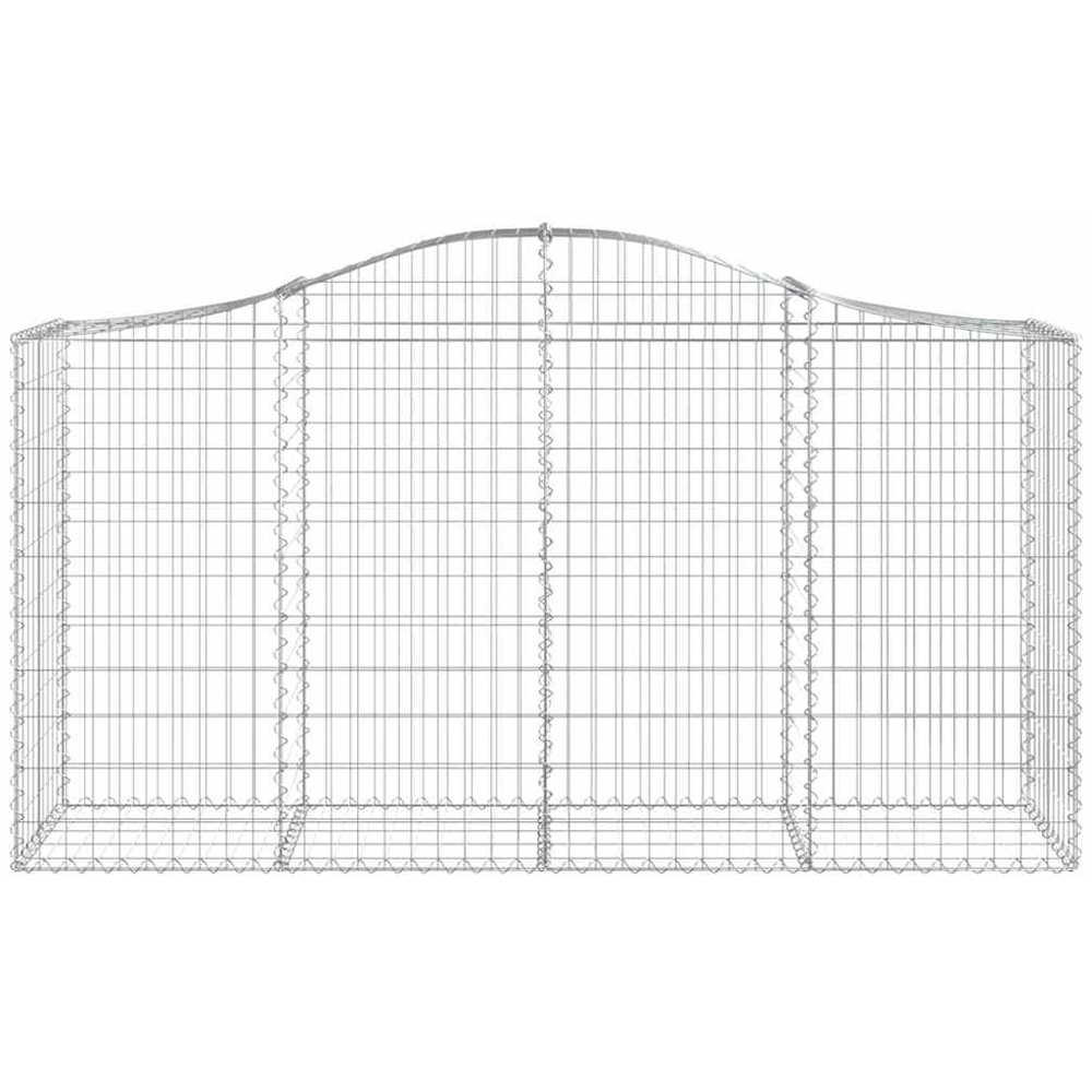 vidaXL Silver Galvanised Iron Arched Gabion Basket 200 x 50 x 100/120cm 18 Pack Image 2