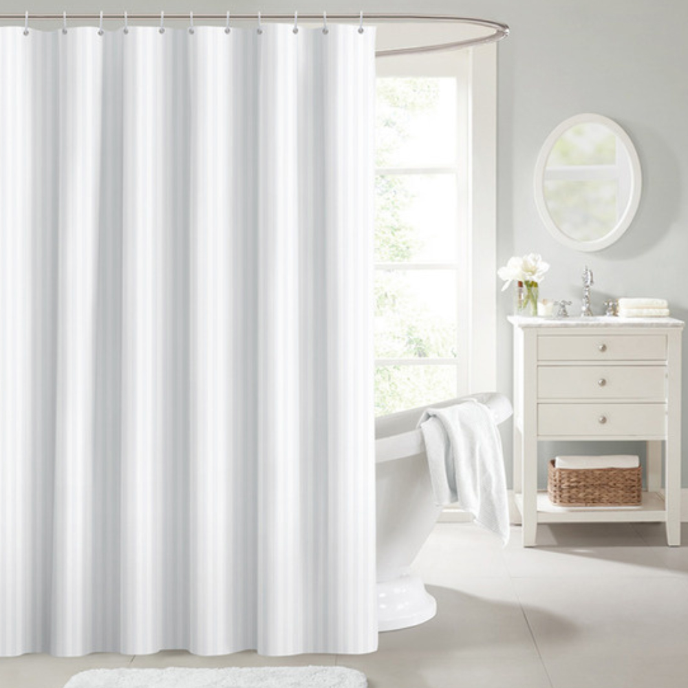 Intimates White Stripe Shower Curtain Image 1