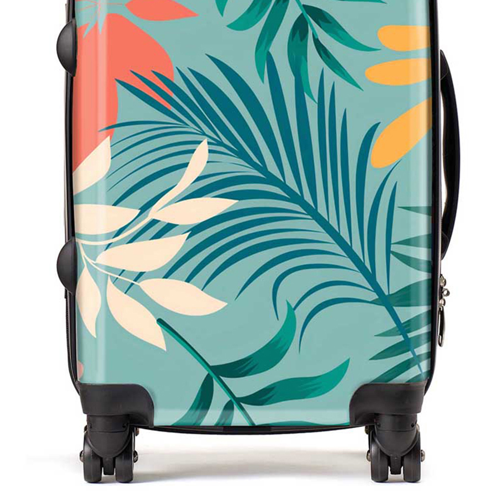 Warren Reed Designer Cabin Abstract Bright Colourful Tropical Leaves Suitcase Image 2
