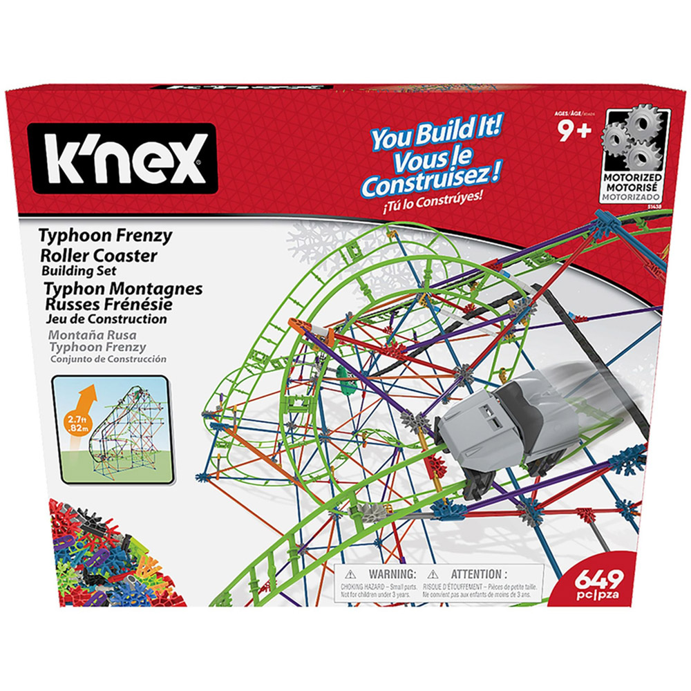Basic Fun K'NEX Typhoon Frenzy Roller Coaster Building Set 640 Piece Image 1