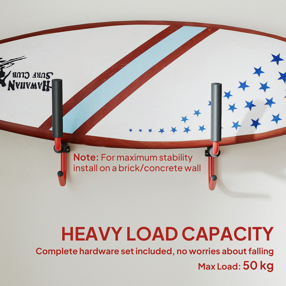 HOMCOM Heavy Duty Wall Mounted Kayak Rack with Fixings Image 5