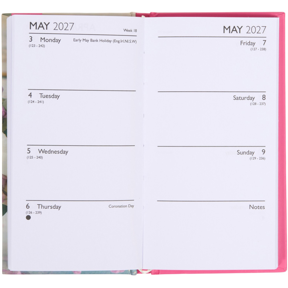 2027 Floral Slimline Pocket Diary Image 8