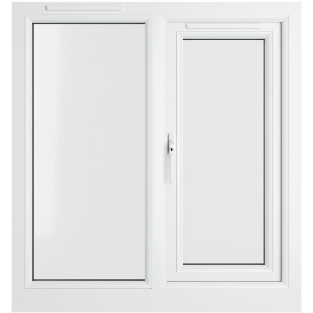 Crystal uPVC Double Glazed Window LH Side Hung Next to a Fixed White Clear Glass 905x965mm Image 2