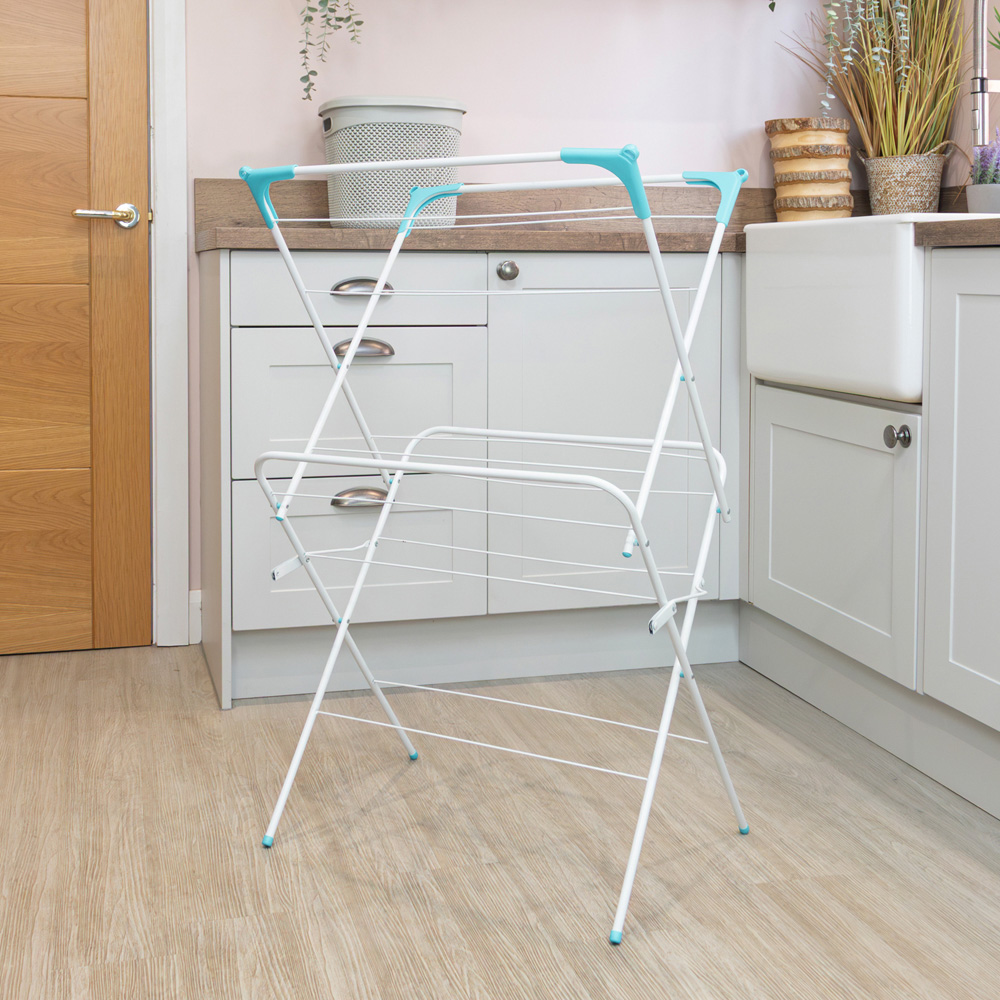 JVL 2-Tier White Clothes Airer 9m Image 2