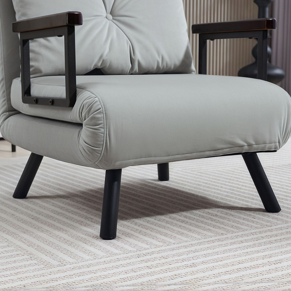 HOMCOM Click Clack Light Grey Single Bed Chair Image 5