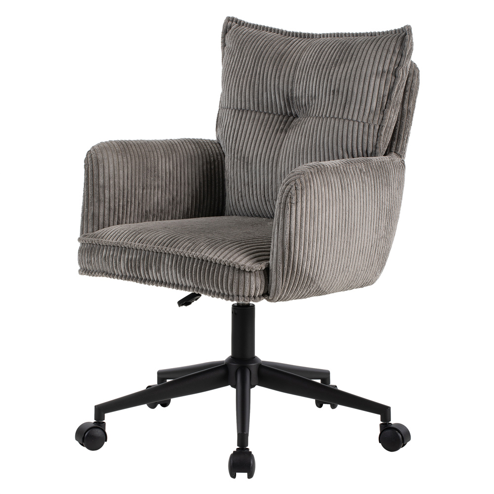 Loft24 Harbour Grey Height Adjustable Corduroy Office Chair Image 2