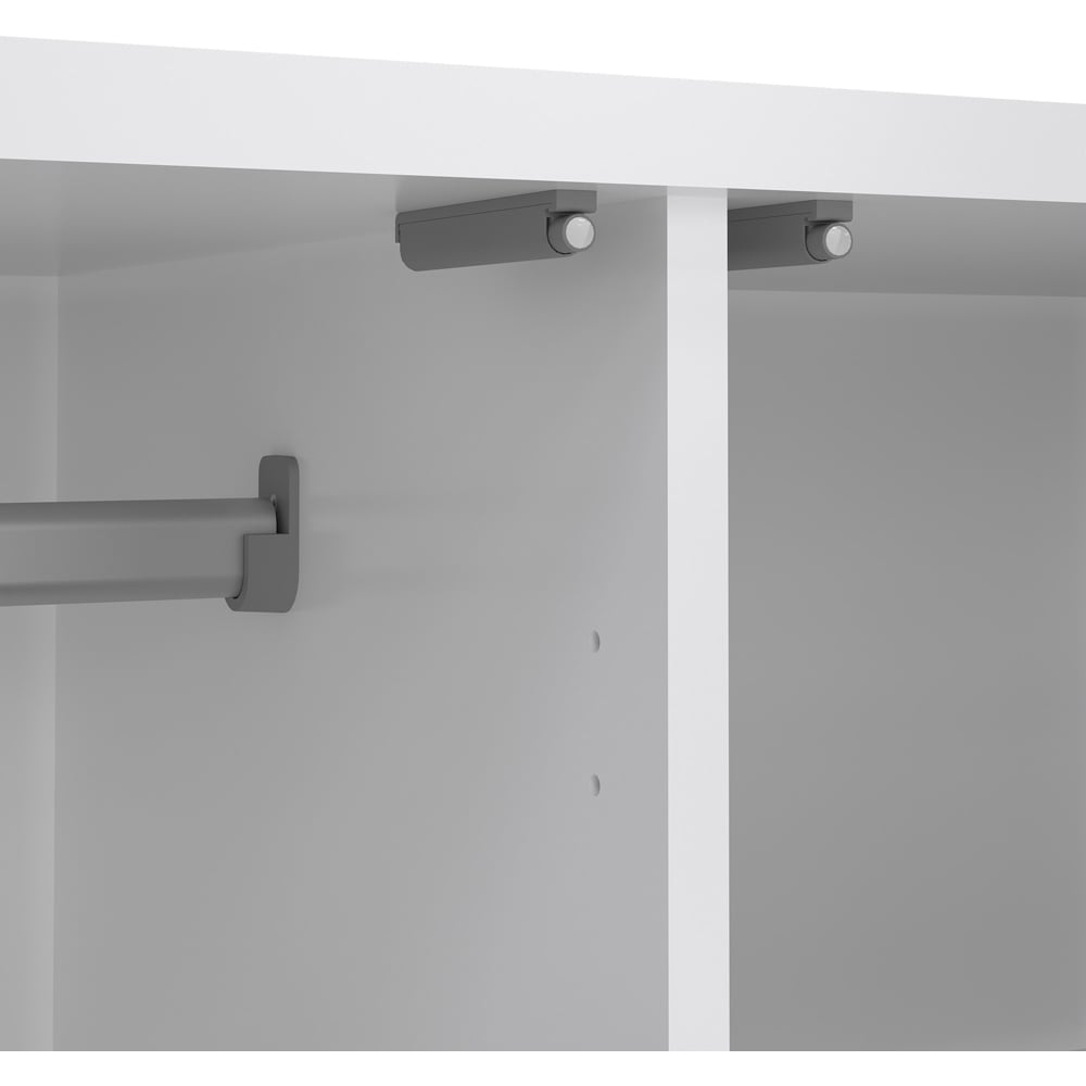 Florence 2 Door Single Drawer White High Gloss Wardrobe Image 5