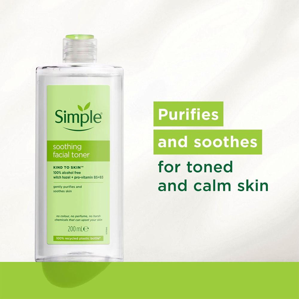 Simple Kind to Skin Soothing Facial Toner 200ml 2 Pack Image 4