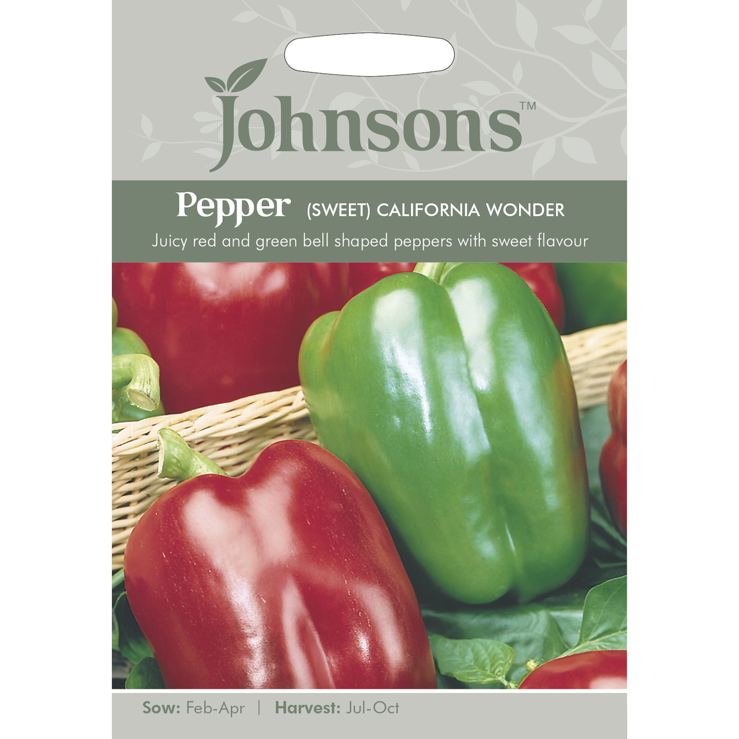 Johnsons California Wonder Sweet Pepper Seeds Vegetable Seeds Image 2