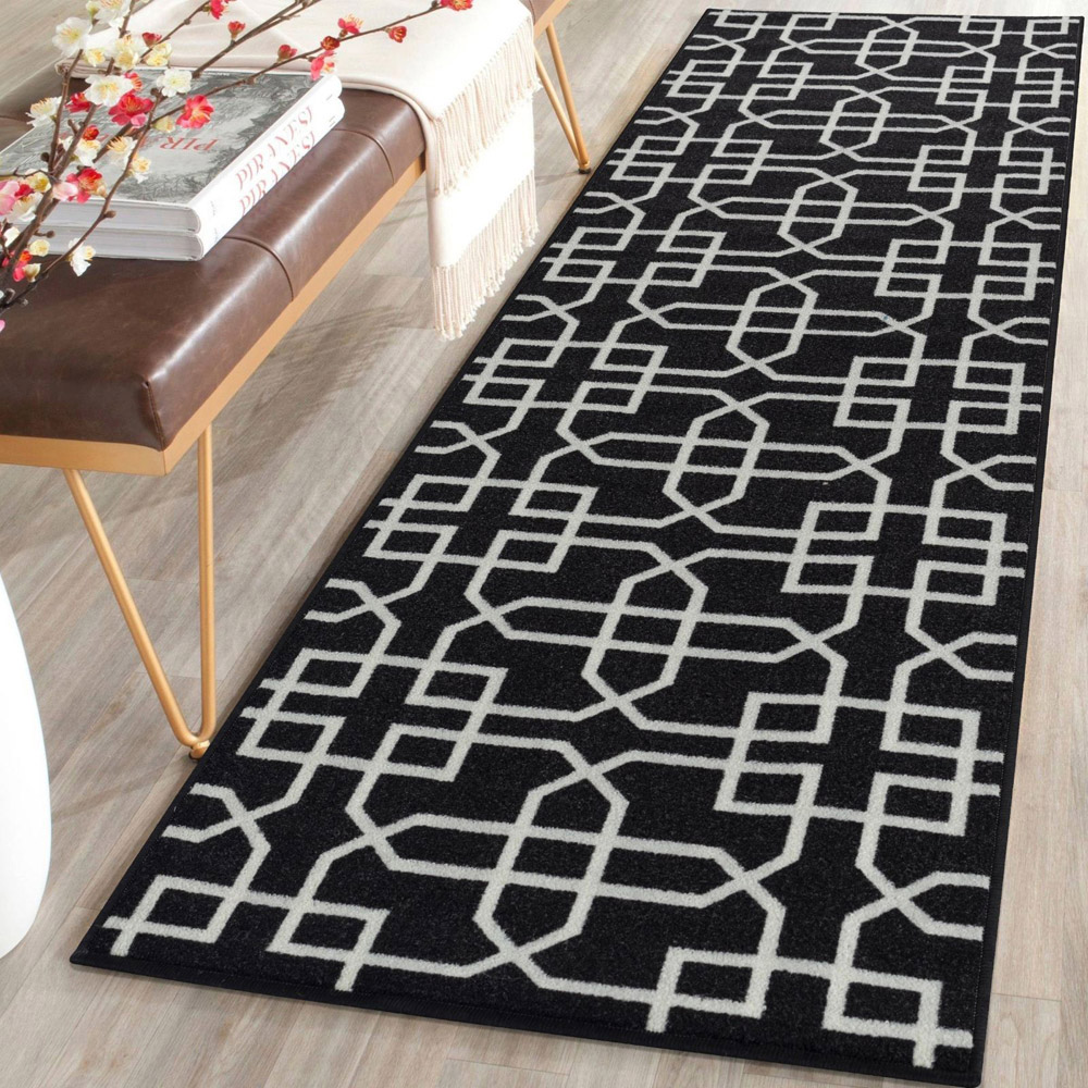 Smart Living Siam Black and Cream Gel Back Non-Slip Door Mat 50 x 80cm Image 2