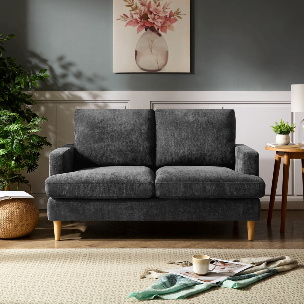 Artemis Home Newsome 2 Seater Dark Grey Fabric Sofa Image 3