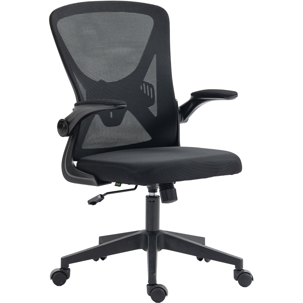Portland Black Mesh Office Chair with Flip Up Armrests Image 2