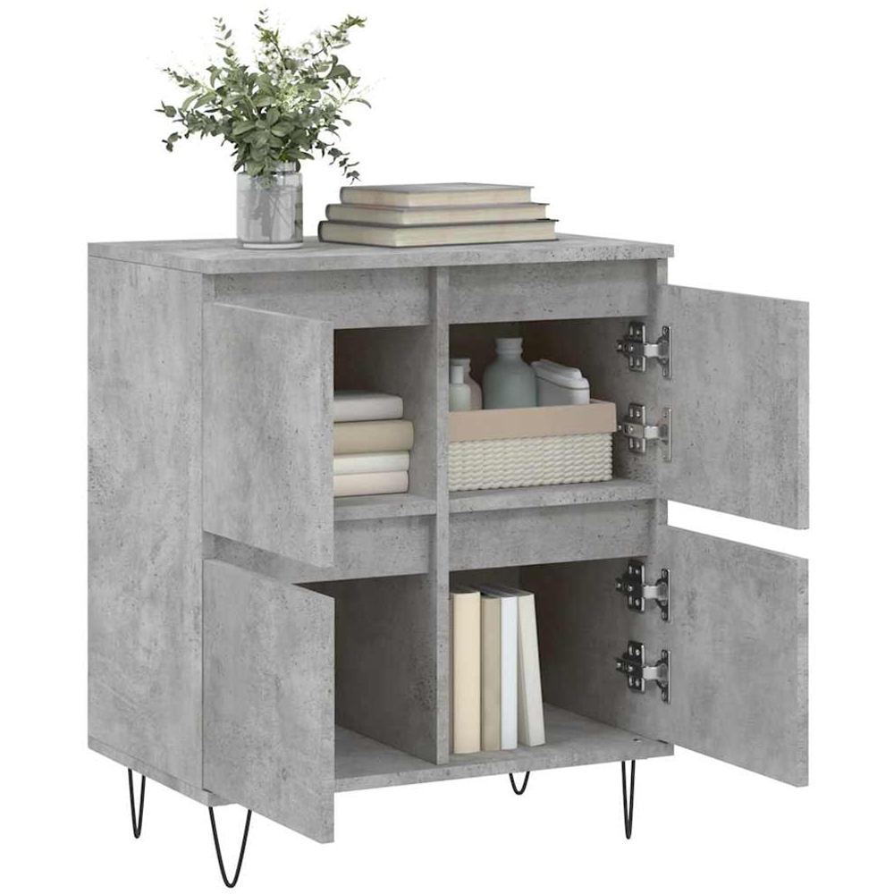 vidaXL 4 Door Concrete Grey Sideboard Image 4