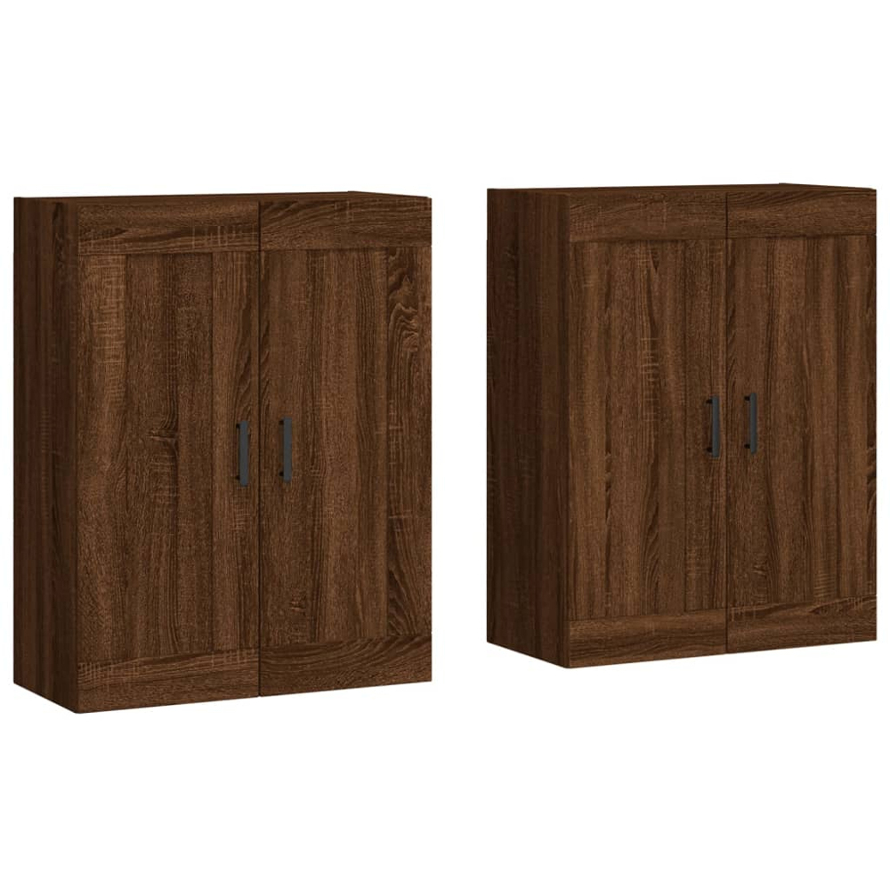 vidaXL 2 Door Brown Oak Wall Mounted Cabinet Set of 2 Image 2