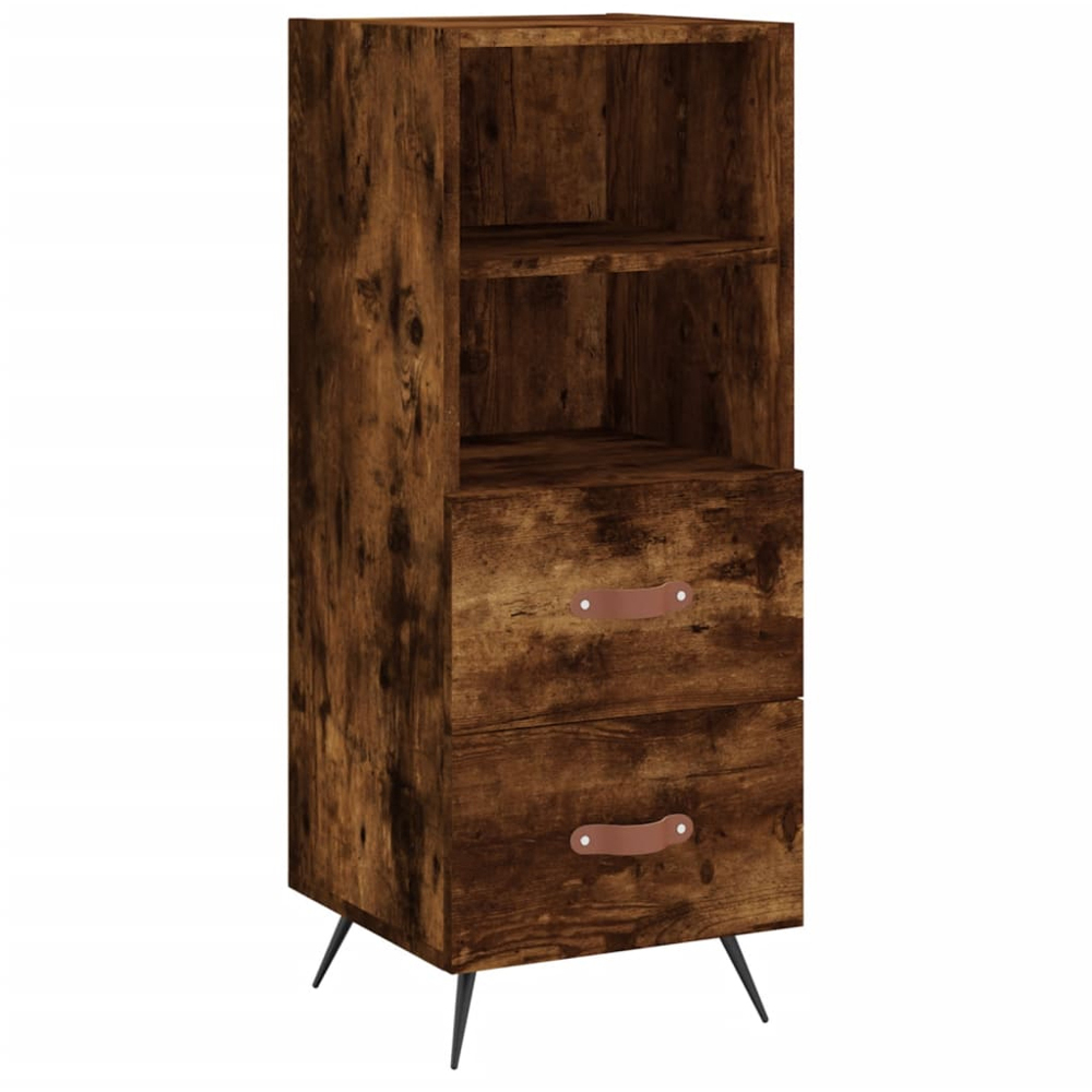 vidaXL 2 Drawer 2 Shelf Smoked Oak Sideboard Image 2
