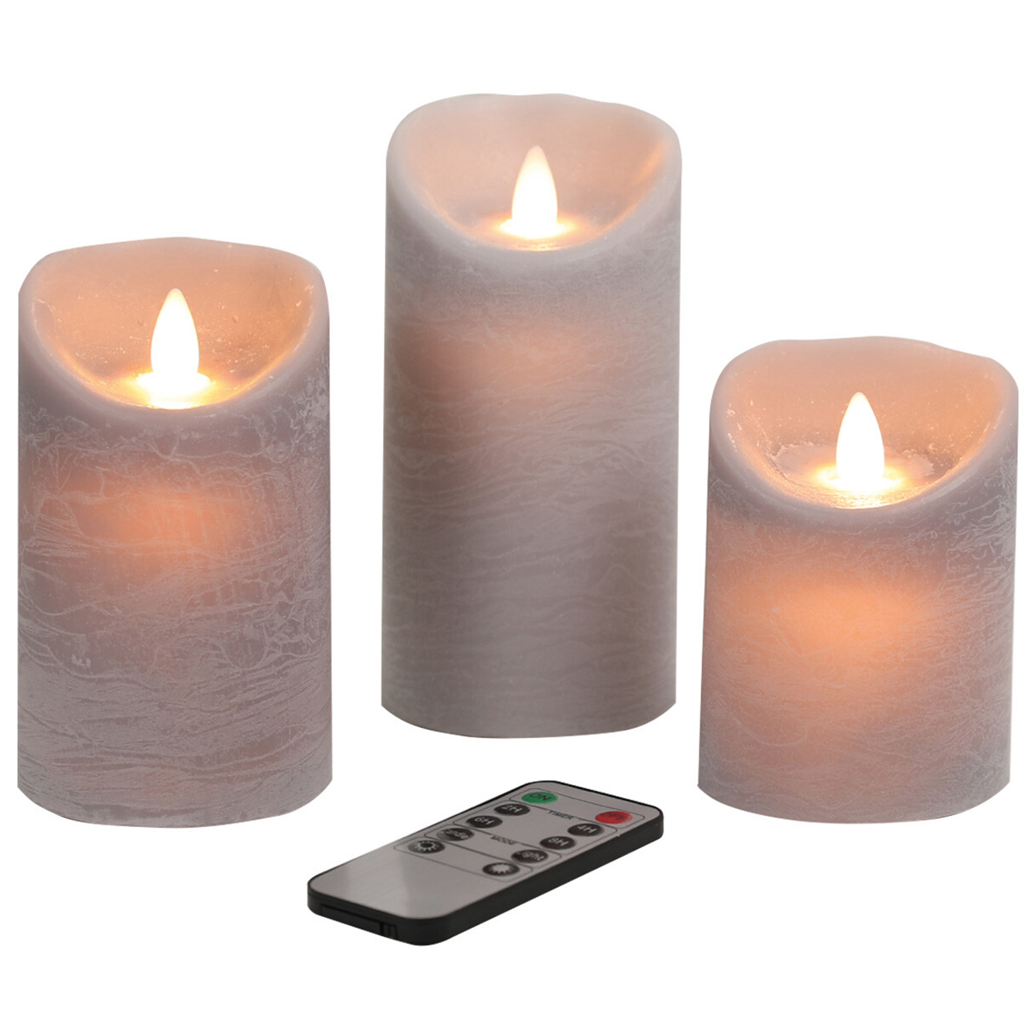 Grey Cashmere Suede LED Candle 3 Pack Image 2