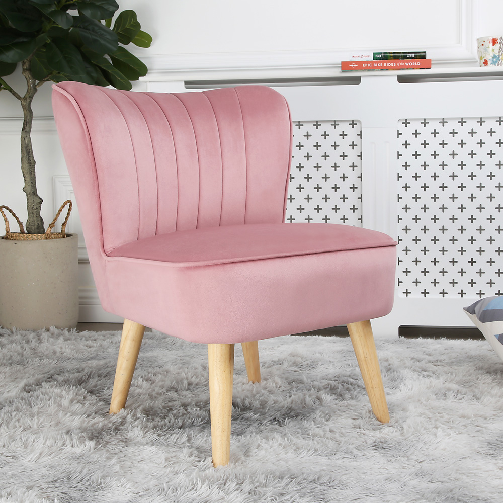 Shaun Pink Velvet Accent Chair Image 8