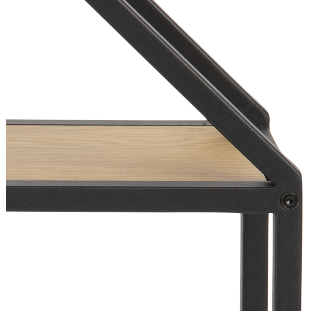 Florence Seaford 3 Shelf Oak and Black Octagonal Metal Wall Shelf Image 7