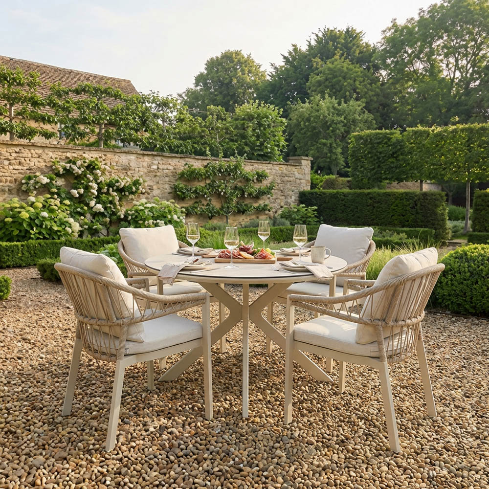 Hampton Dining Table and Chair Set Neutral Image 4