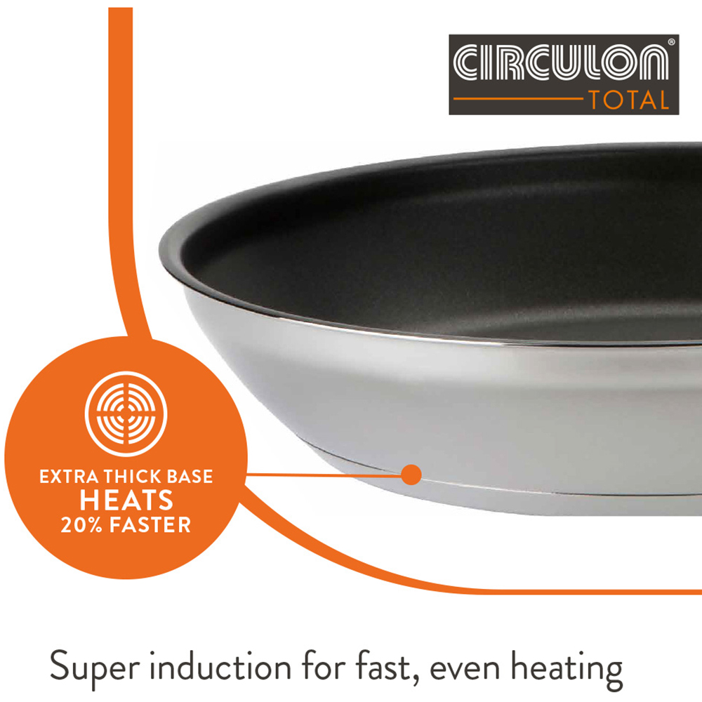 Circulon Total 24cm Nonstick Stainless Steel Shallow Casserole Image 6
