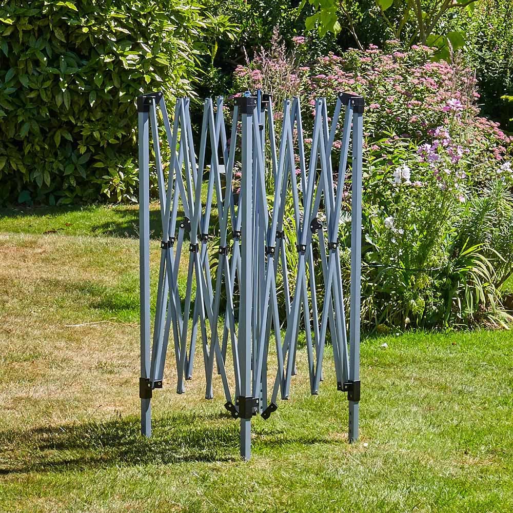 Home Source 3 x 3m Grey Easy Up Garden Outdoor Gazebo Image 3