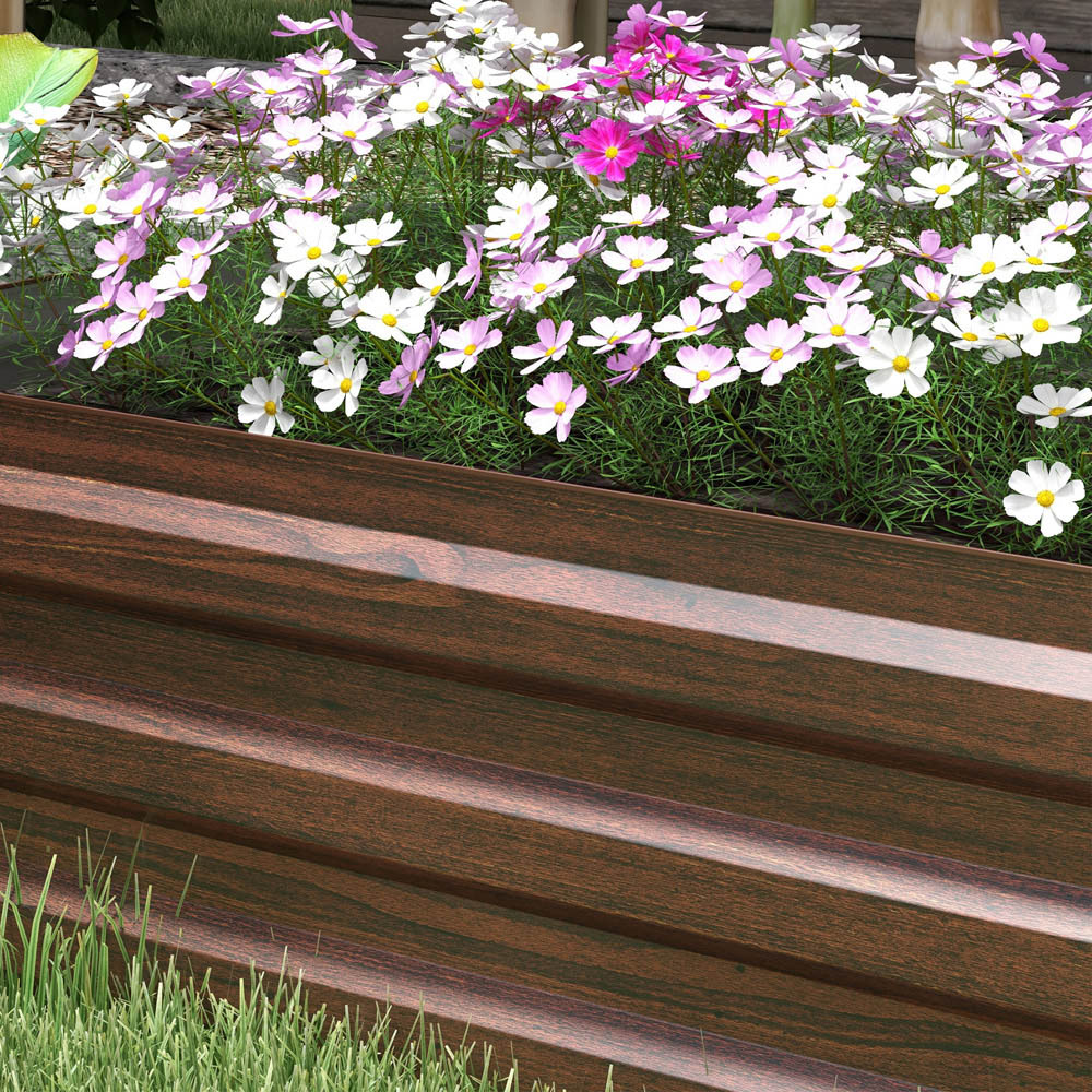 Outsunny Brown Steel Galvanised Raised Garden Bed 30 x 60 x 240cm Image 3