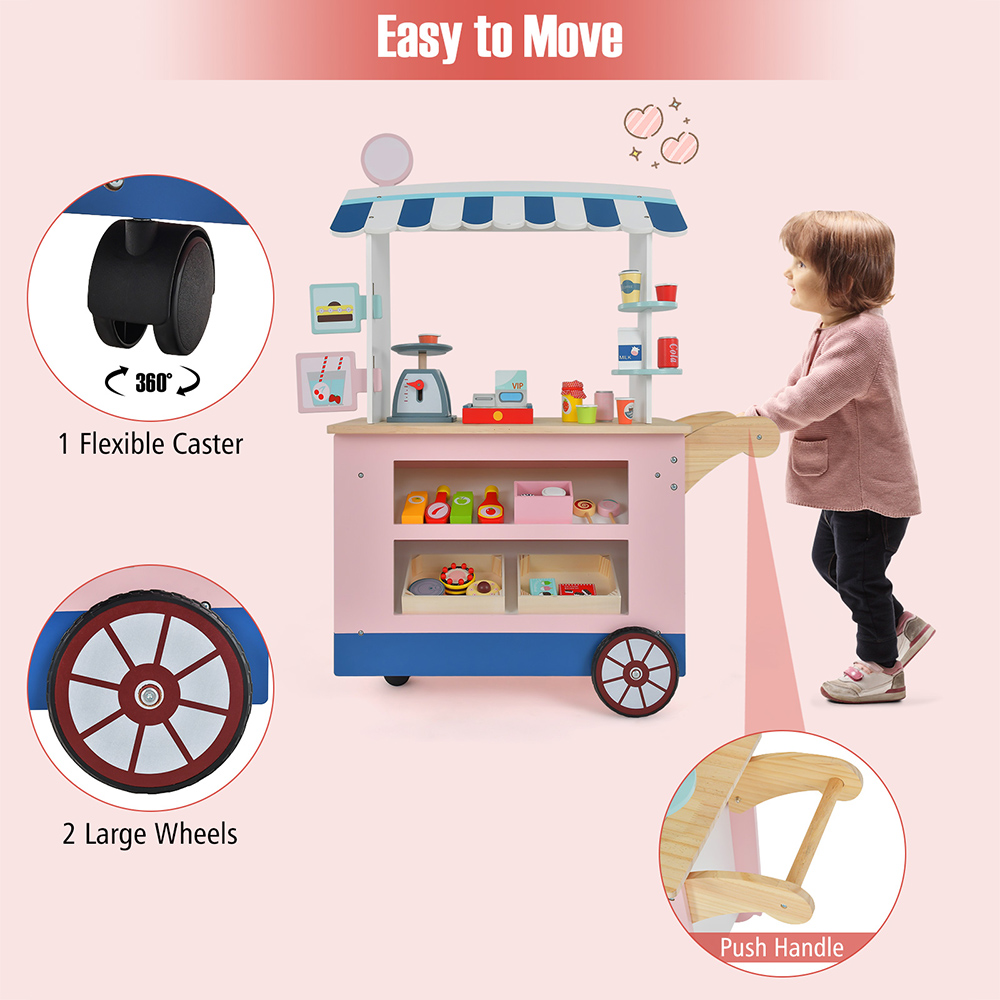 Costway Toy Cart Play Set with POS Machine and Lovely Scale Image 7