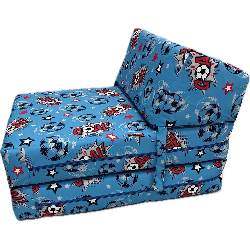 Kaikoo Single Blue Goal Print Foldable Chair Bed Image 4