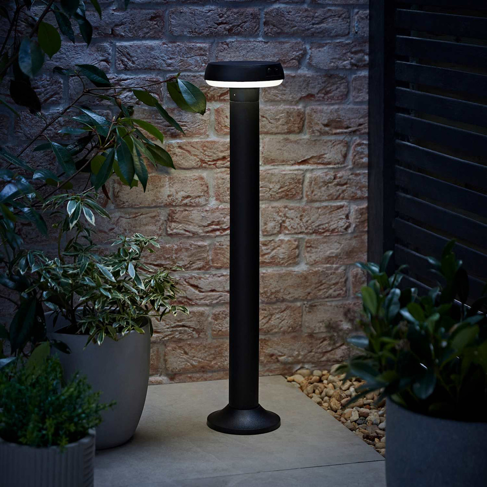 ValueLights Matte Black Solar LED Outdoor Bollard Light with PIR Motion Sensor Image 6
