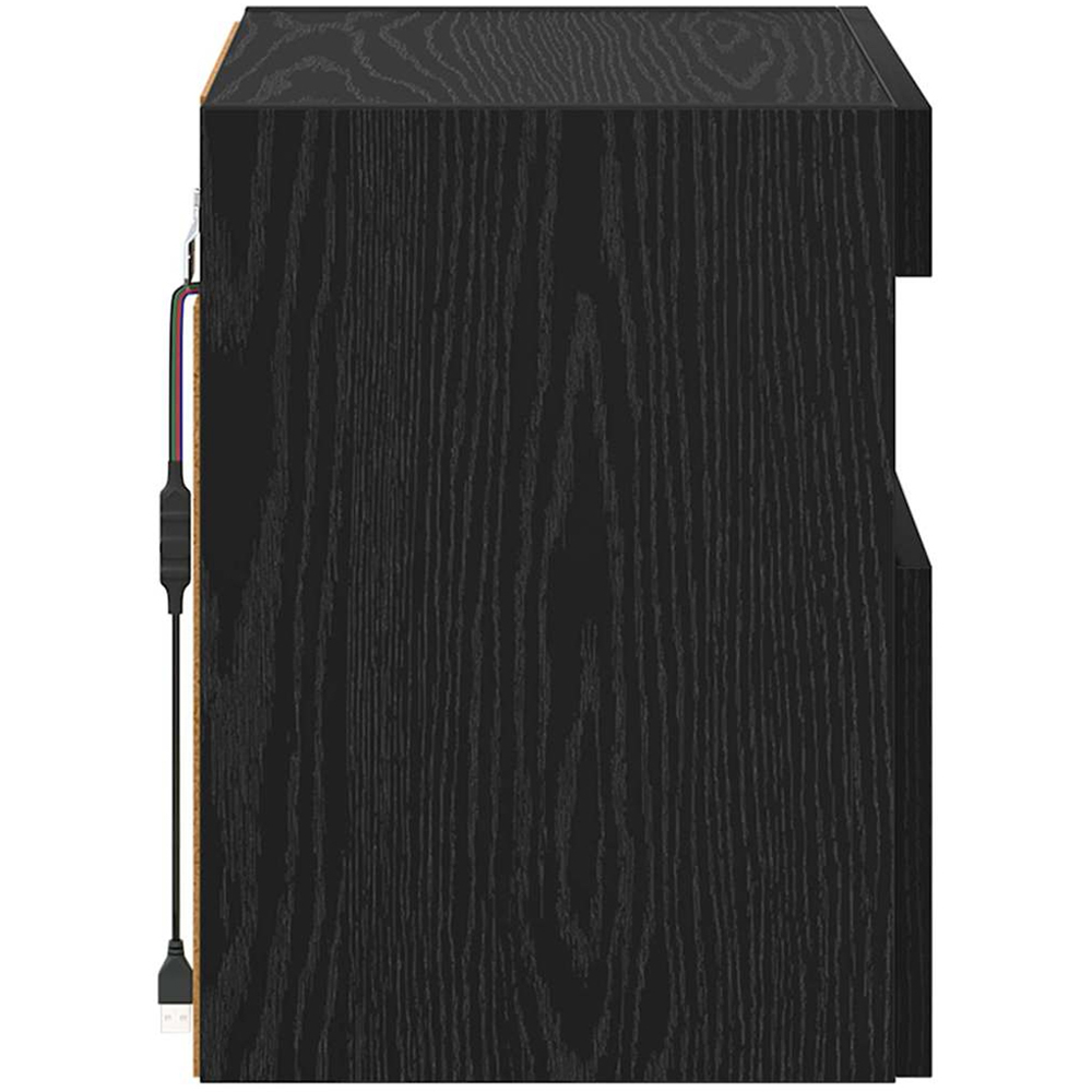 vidaXL Single Door Single Shelf Black Oak TV Cabinet with LED Lights Image 9
