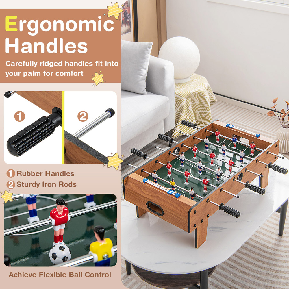 Costway Natural Game Room Size Football Table Image 7