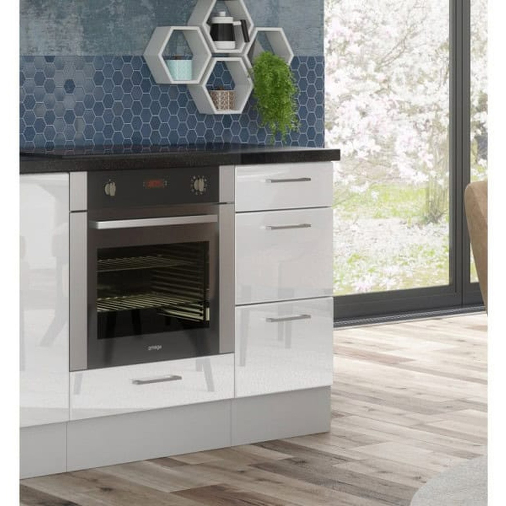 Impact Furniture Ella White High Gloss Kitchen Oven Housing Unit 600mm Image 3