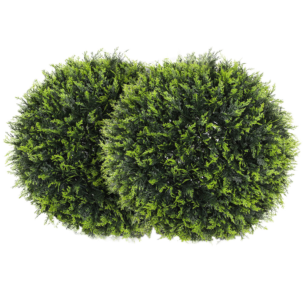 Portland Green Artificial Plant Topiary Ball 2 Pack Image 1