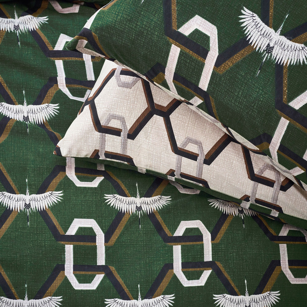 furn. Avalon Super King Green Duvet Set Image 2