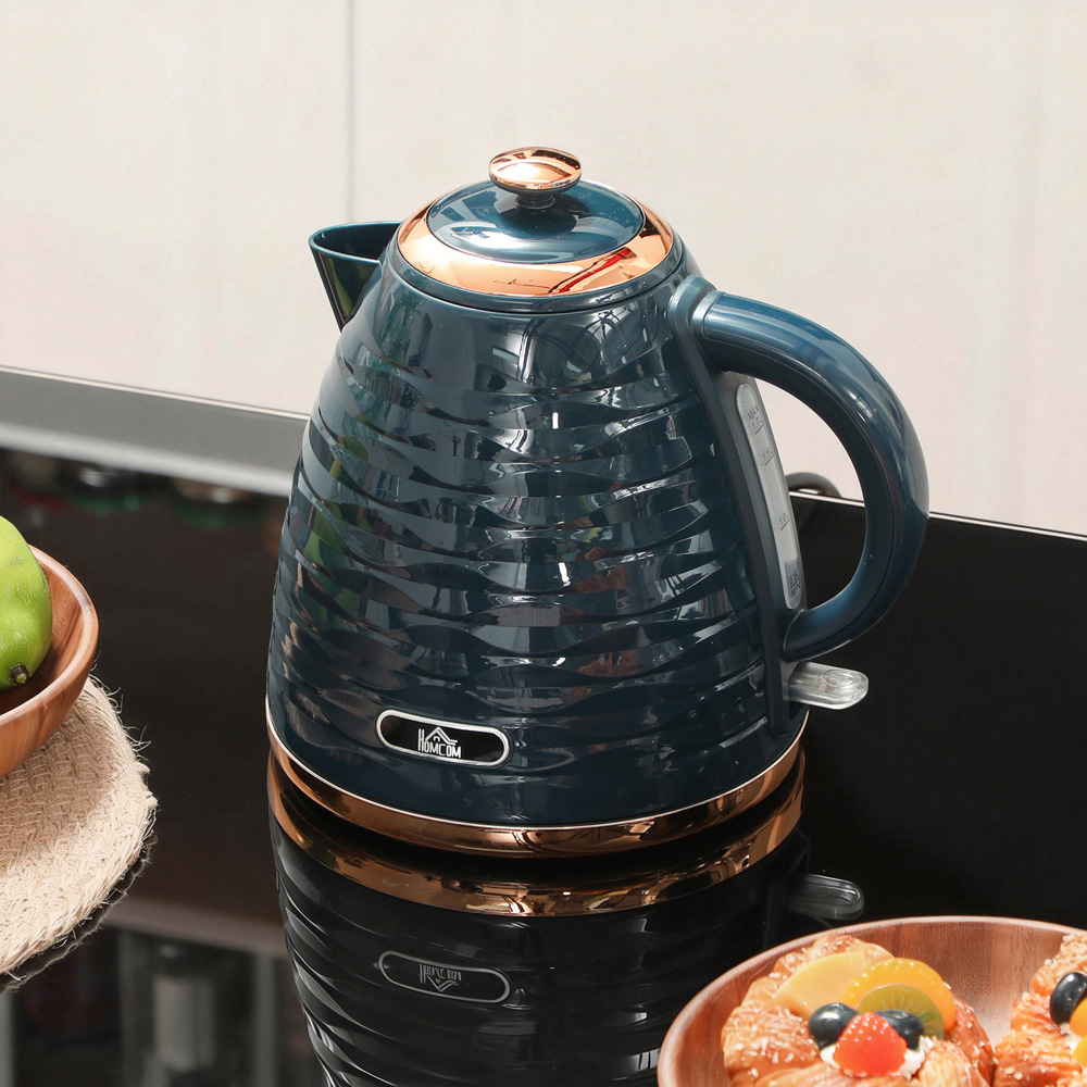 HOMCOM Dark Blue Ripple 1.7L Fast Boil Electric Kettle 3000W Image 3