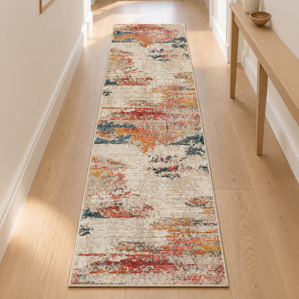 Portland Urco Sigma Delta Cream Non Slip Rug 66 x 200cm Image 1