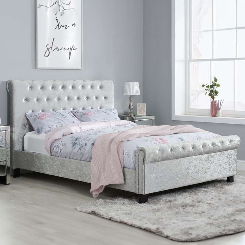 Sienna Small Double Grey Bed Frame Image 1