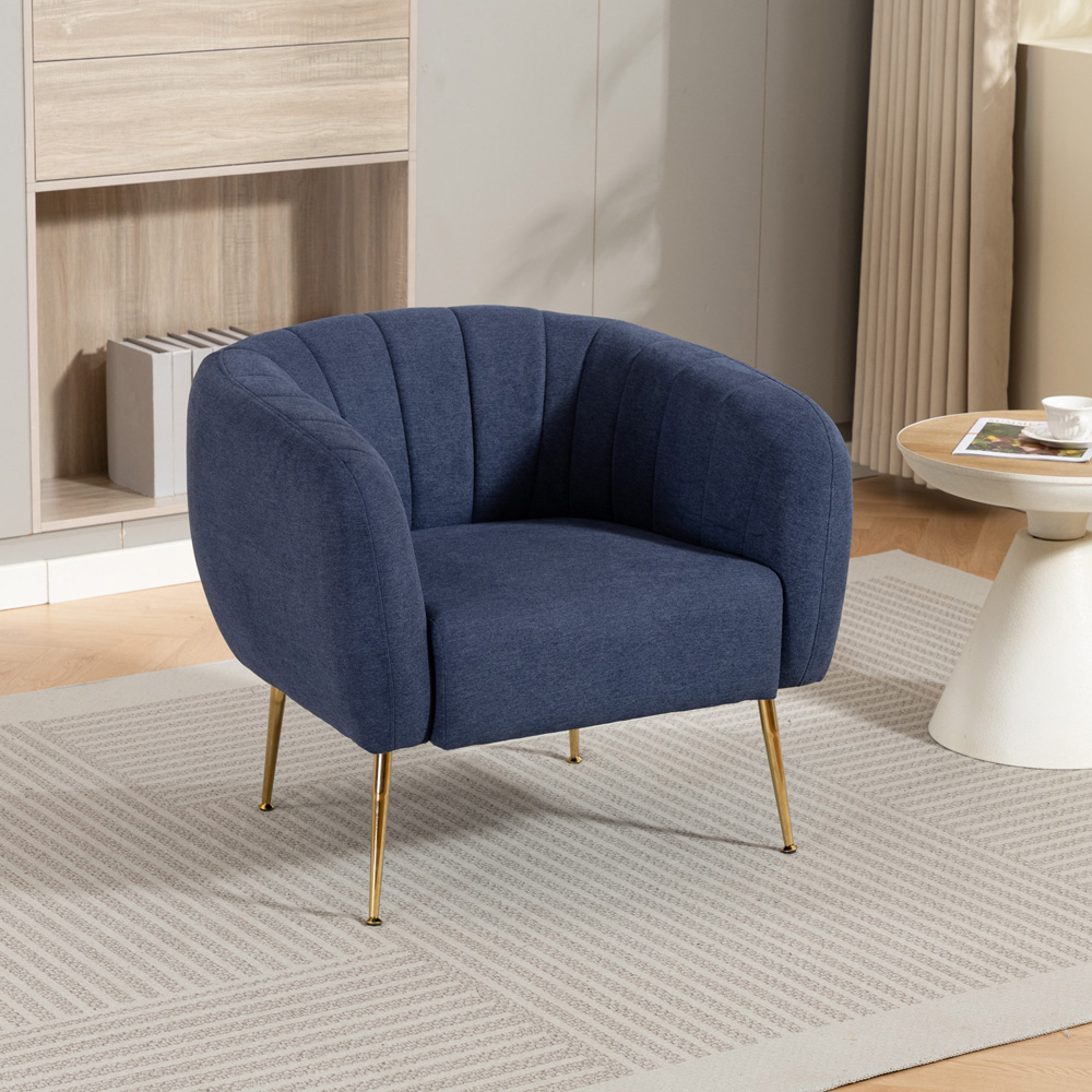 Artemis Home Stanton Denim Fabric Shell Accent Chair Image 7