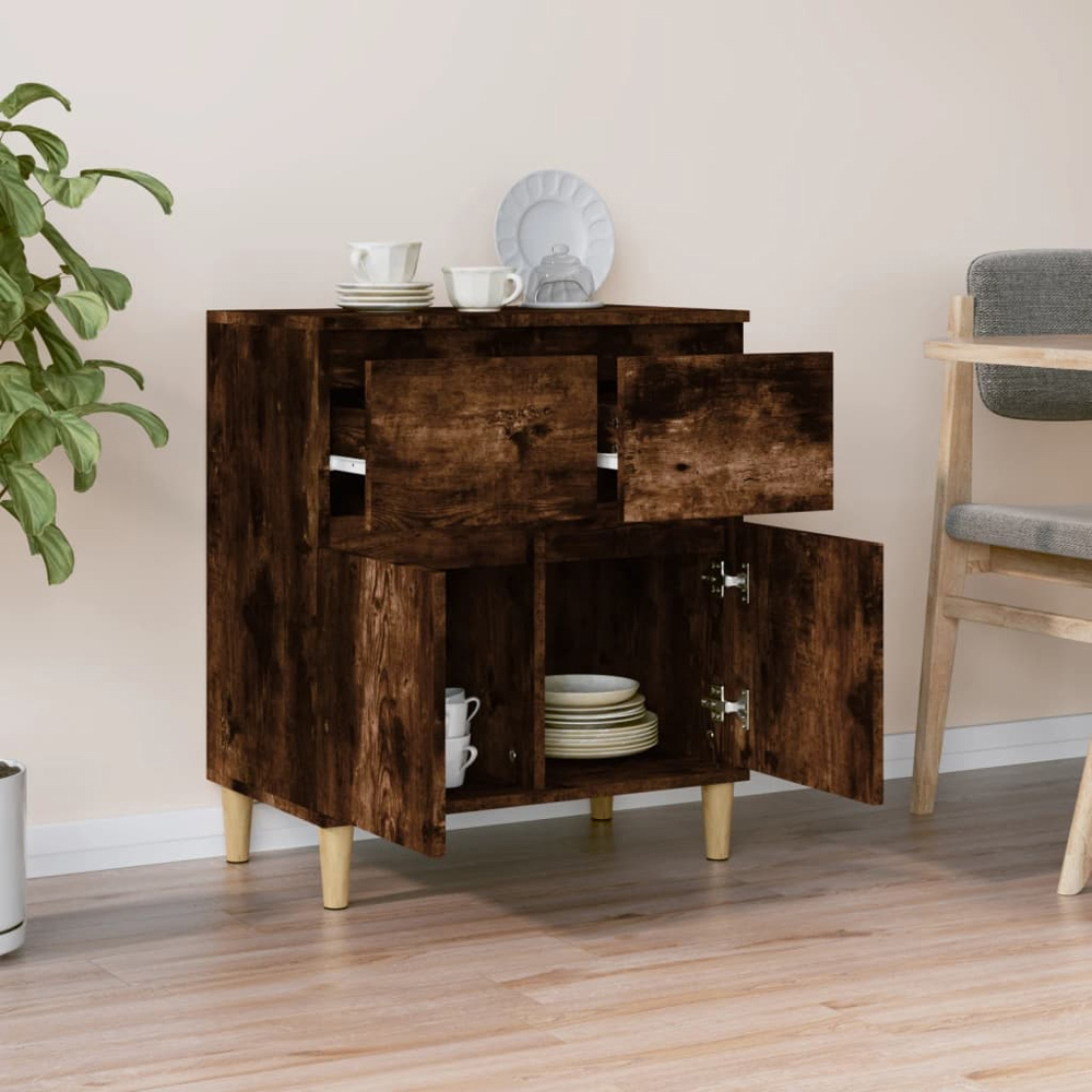 vidaXL 2 Door 2 Drawer Smoked Oak Sideboard Image 8