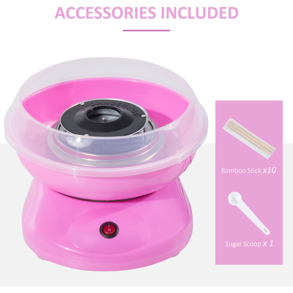 HOMCOM 800-017PK Pink Electric Cotton Candy Machine with Equipment 550W Image 5