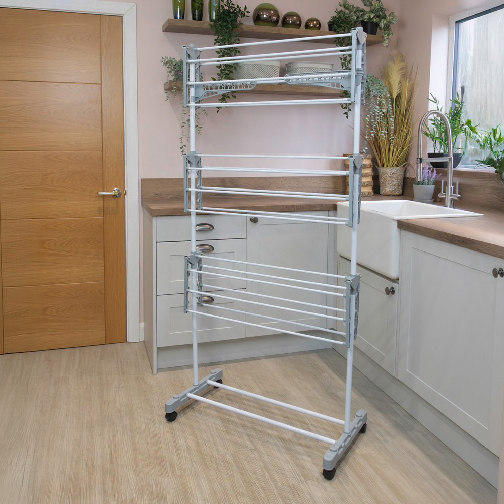 JVL 3-Tier White Clothes Drying Rack 21m Image 2