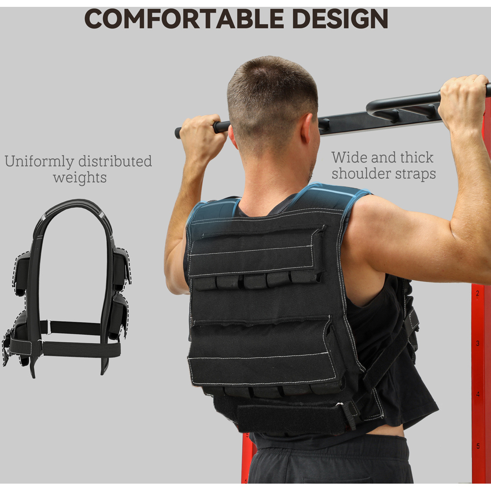 HOMCOM 20kg Adjustable Running Weighted Vest with 20 Metal Weights Image 6