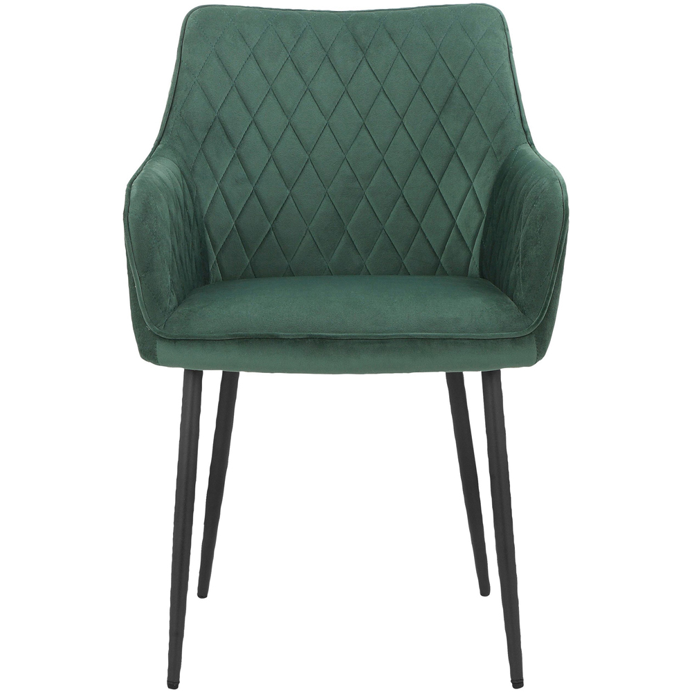 Loft24 Elvira Set of 2 Green Velvet Dining Chair Image 4
