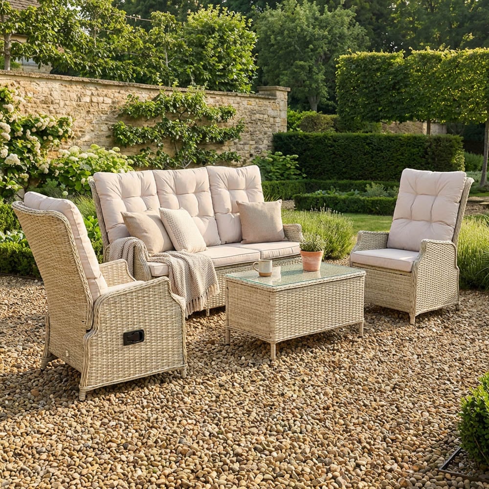 Chilton Reclining Sofa Set Cream Image 3