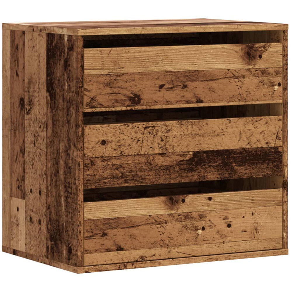 vidaXL 3 Drawer Old Wood Chest of Drawers Image 2