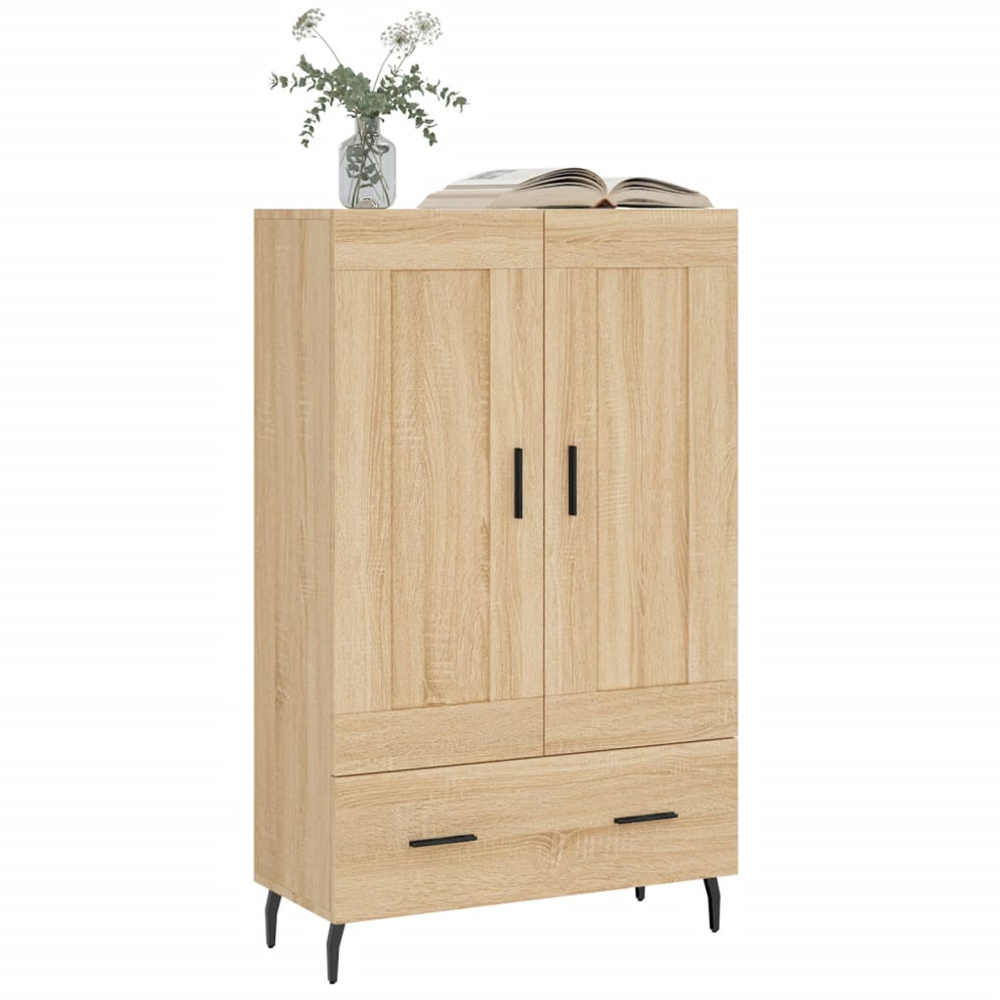 vidaXL 2 Door Single Drawer Sonoma Oak Highboard Image 3