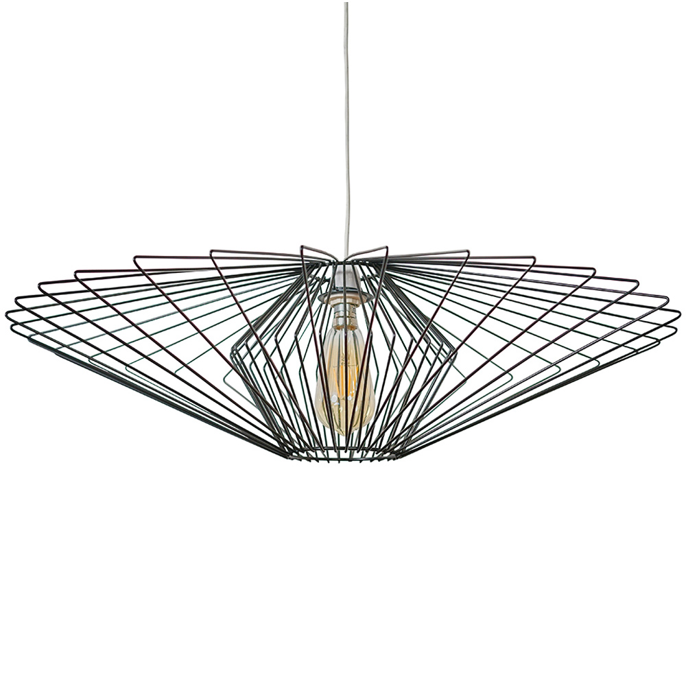 ValueLights Sinat Black Wire Frame Pendant Shade XL Image 1